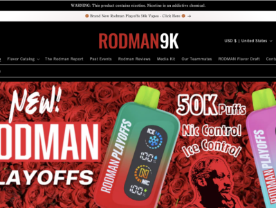 罗德曼同名品牌推 Rodman Playoffs 电子烟：50K 冰度与尼古丁双重可调